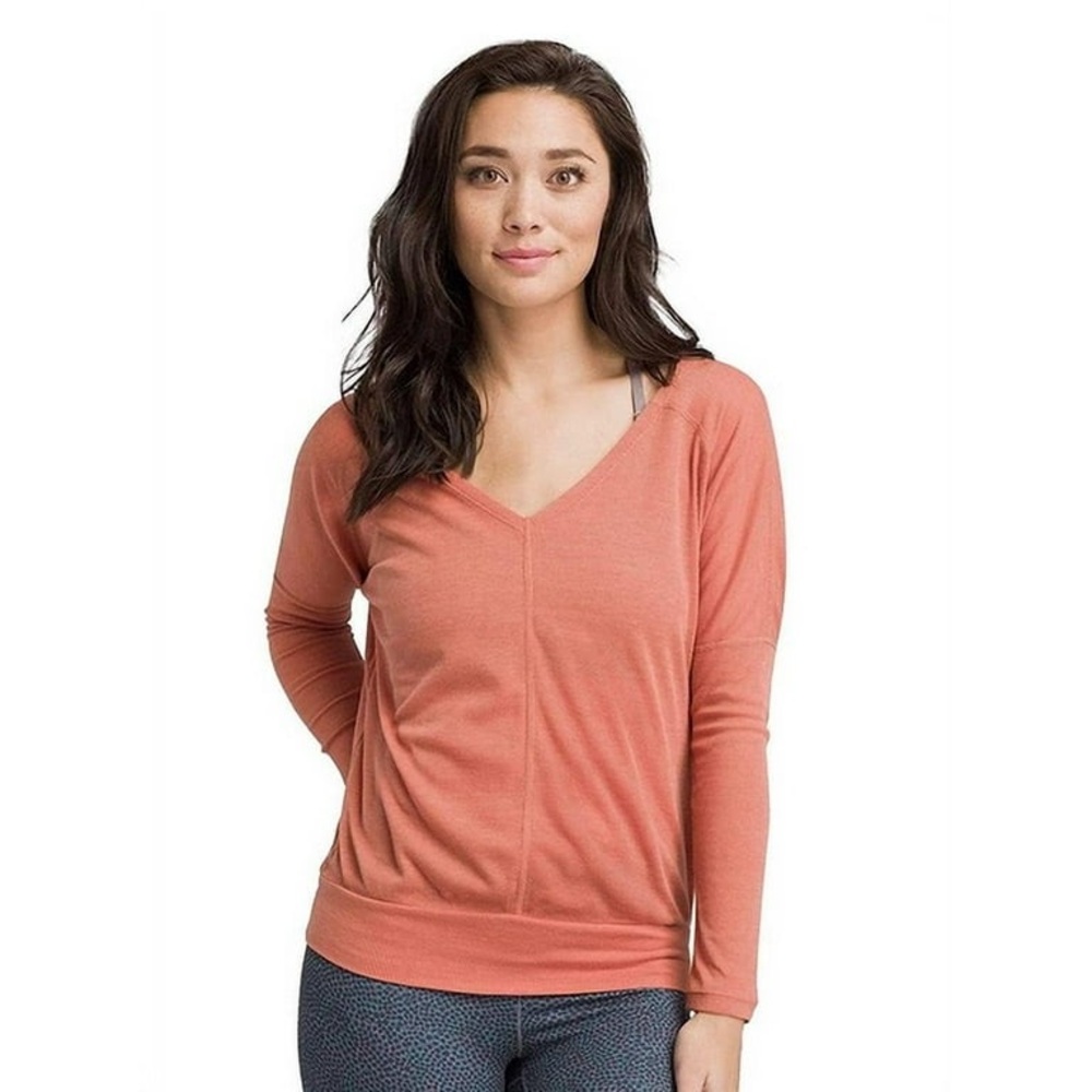 prAna Orona Top, Long Sleeve Pull On peach